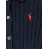 Cotton cardigan with braided knit