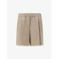 Viscose and linen blend bermuda shorts