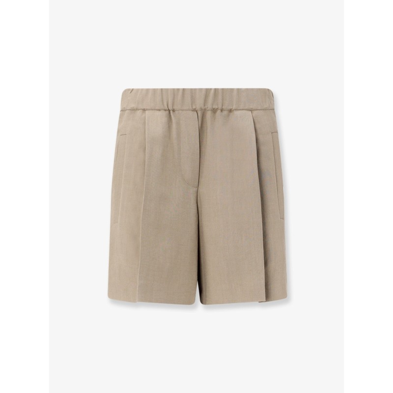 Viscose and linen blend bermuda shorts