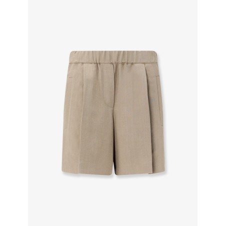 Viscose and linen blend bermuda shorts