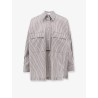 Cotton and silk blend shirt with striped pattern