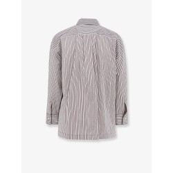 Cotton and silk blend shirt with striped pattern