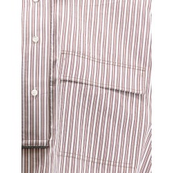 Cotton and silk blend shirt with striped pattern