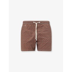 Nylon swim shorts with all-over micro pattern
