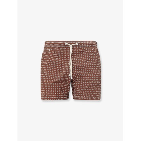 Nylon swim shorts with all-over micro pattern