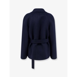 Double-breasted virgin wool and silk caban