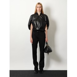 Sleeveless leather jacket
