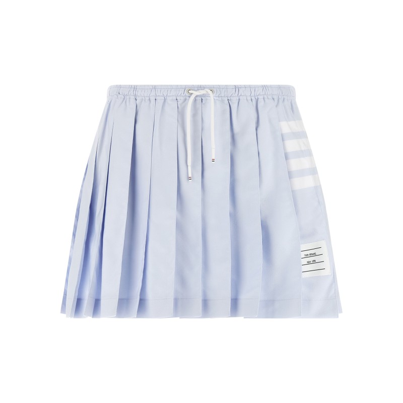 '4-Bar' Oxford pleated skirt