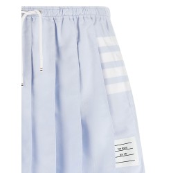'4-Bar' Oxford pleated skirt