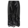 Coconut print sheath skirt with lace