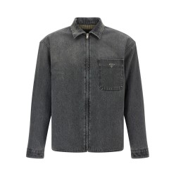 Denim shirt with zip