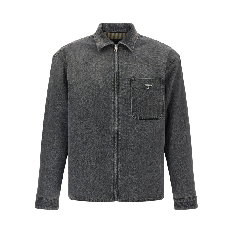 Denim shirt with zip