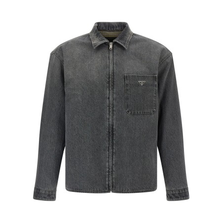 Denim shirt with zip