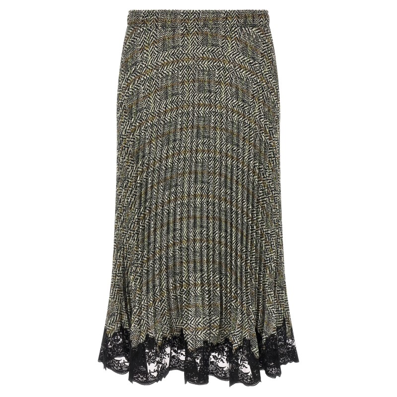 Pleated skirt with lace