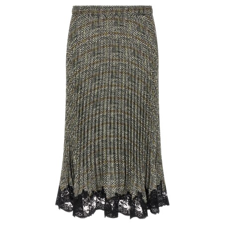 Pleated skirt with lace