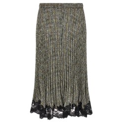 Pleated skirt with lace