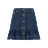 Denim skirt with flounces