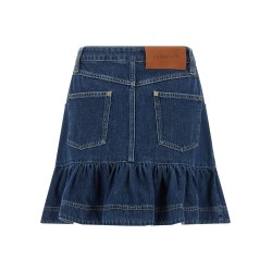 Denim skirt with flounces