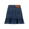 Denim skirt with flounces