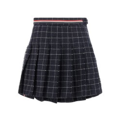 'RWB' pleated tweed skirt