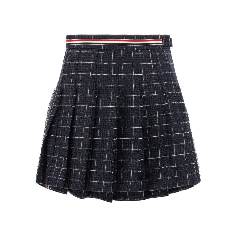 'RWB' pleated tweed skirt