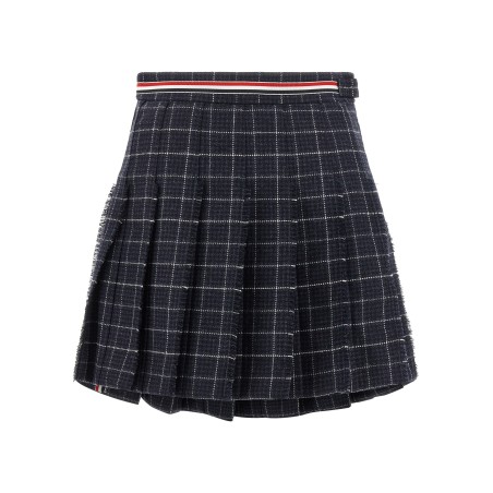 'RWB' pleated tweed skirt