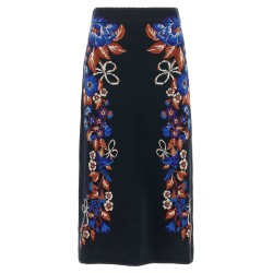 'Bow Garden Knit' intarsia skirt
