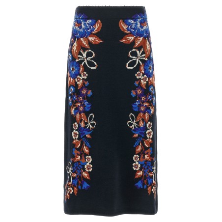 'Bow Garden Knit' intarsia skirt