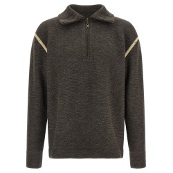 'Elbow Patch Quarter-Zip ' reversible sweater