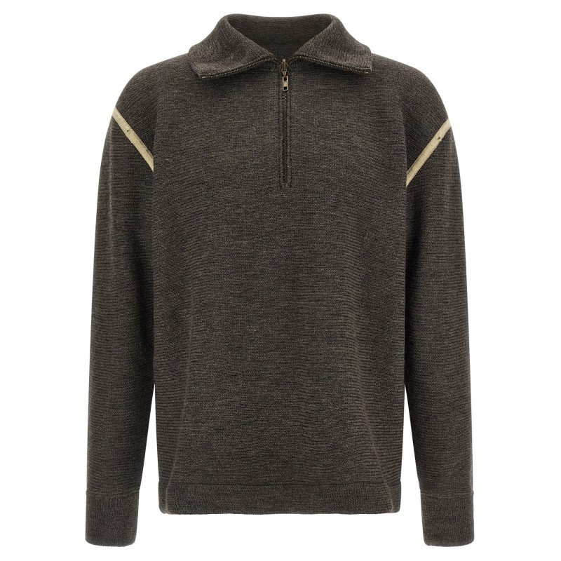'Elbow Patch Quarter-Zip ' reversible sweater