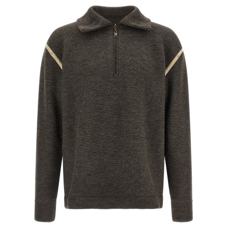 'Elbow Patch Quarter-Zip ' reversible sweater