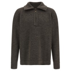 'Elbow Patch Quarter-Zip ' reversible sweater