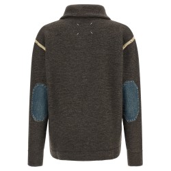 'Elbow Patch Quarter-Zip ' reversible sweater