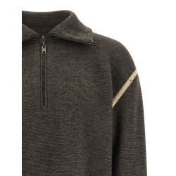 'Elbow Patch Quarter-Zip ' reversible sweater