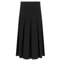 Overlapping pleated skirt