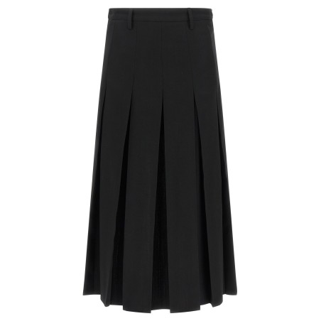 Overlapping pleated skirt