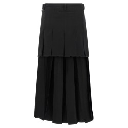Overlapping pleated skirt