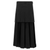 Overlapping pleated skirt