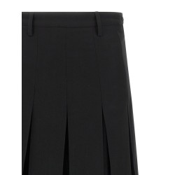 Overlapping pleated skirt