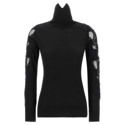 High neck with lace inserts