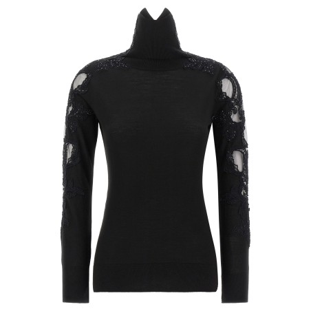 High neck with lace inserts