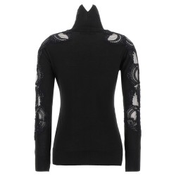 High neck with lace inserts
