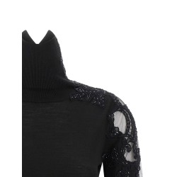 High neck with lace inserts