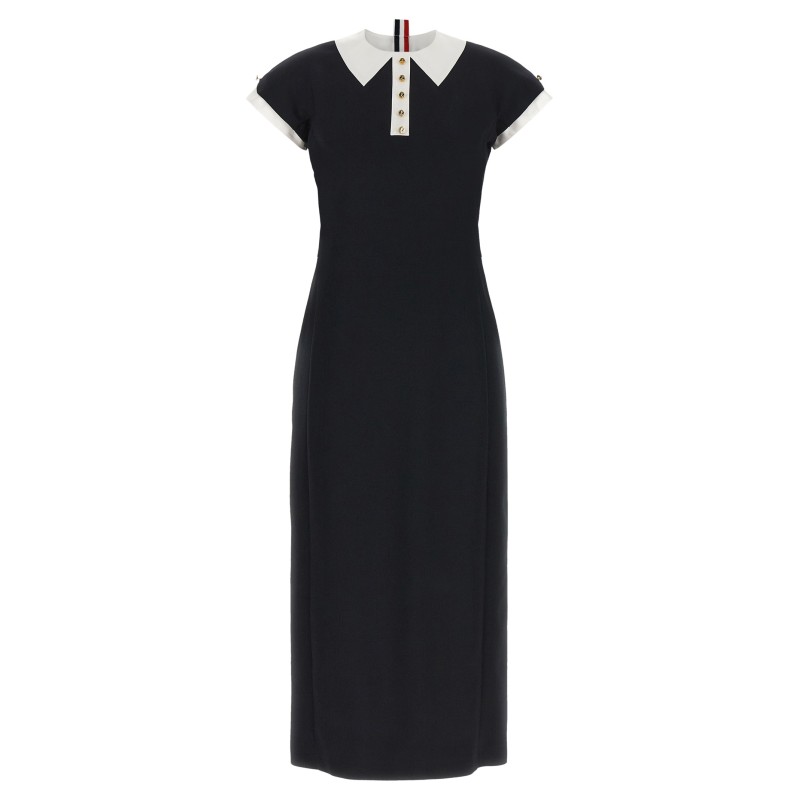 Polo dress with intarsia and RWB detail