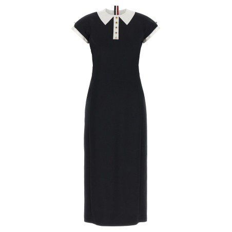 Polo dress with intarsia and RWB detail