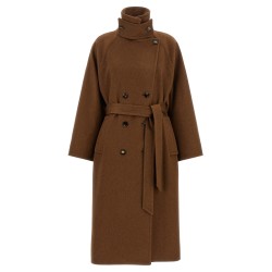 Double-breasted belted coat
