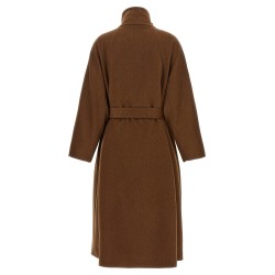 Double-breasted belted coat