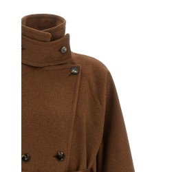 Double-breasted belted coat