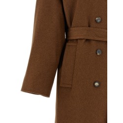 Double-breasted belted coat