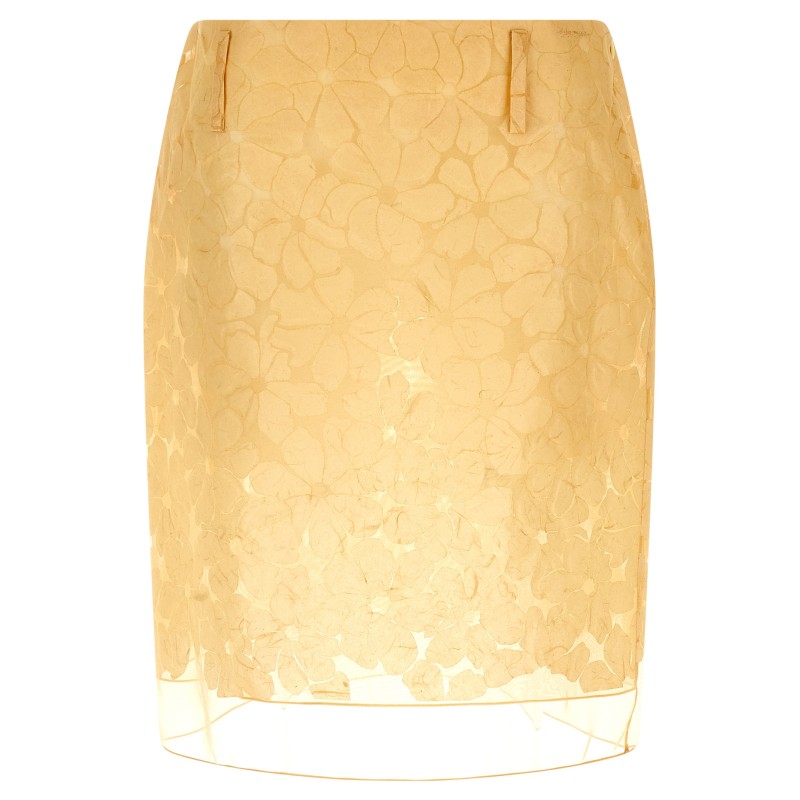 Straight skirt with floral pattern